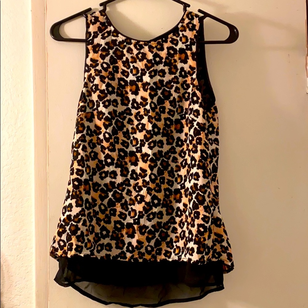 Leopard print two layered tank top